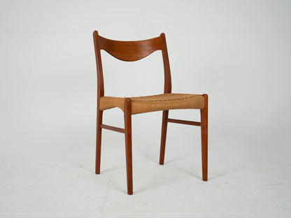 Vintage Stuhl GS61 von Arne Wahl Iversen für Glyngøre Stolefabrik Teak, Papierkordel