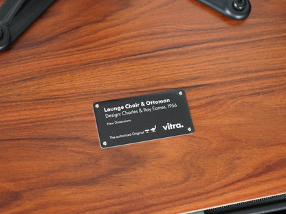 Vintage Sessel Eames Lounge Chair und Ottoman von Charles und Ray Eames für Vitra Schwarz