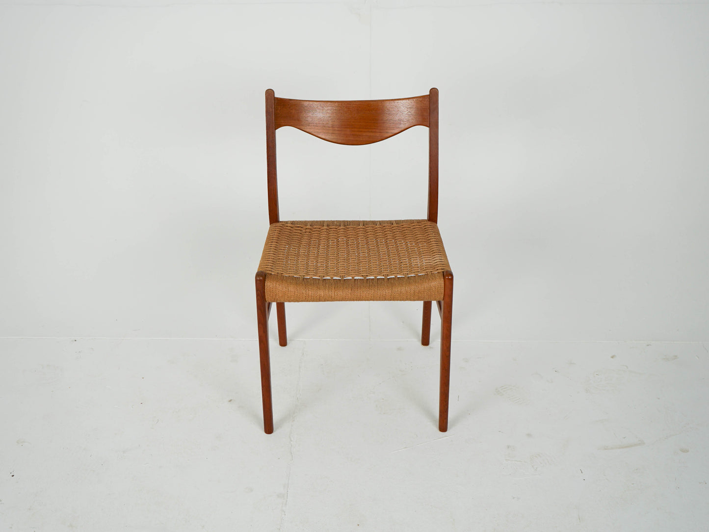 Vintage Stuhl GS61 von Arne Wahl Iversen für Glyngøre Stolefabrik Teak, Papierkordel