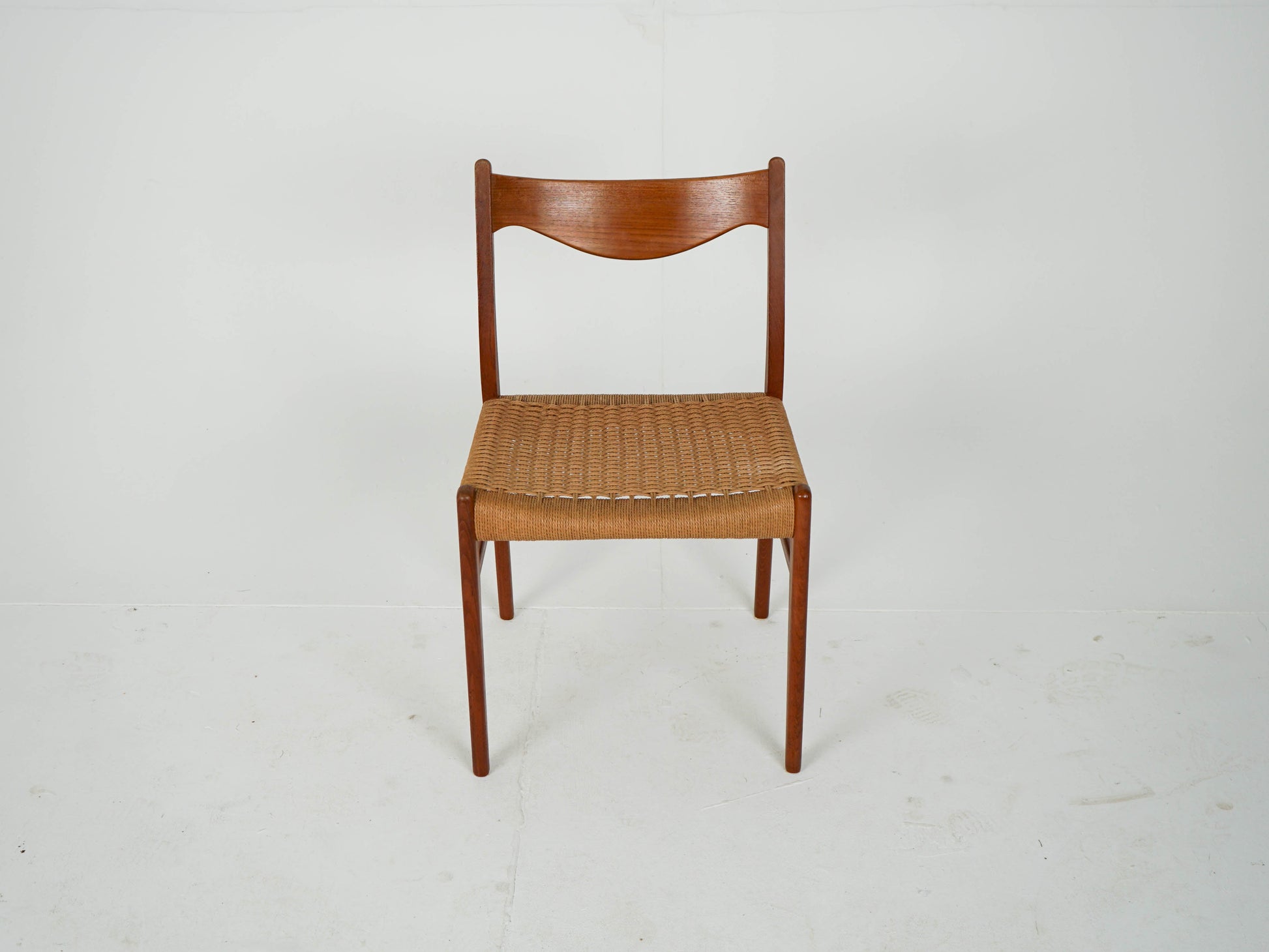 Vintage Stuhl GS61 von Arne Wahl Iversen für Glyngøre Stolefabrik Teak, Papierkordel