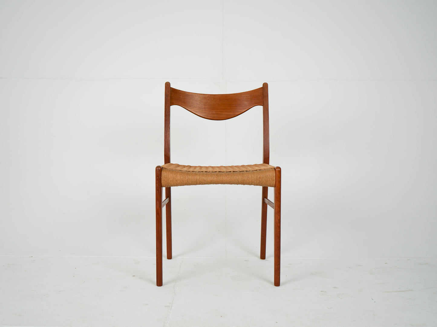 Vintage Stuhl GS61 von Arne Wahl Iversen für Glyngøre Stolefabrik Teak, Papierkordel
