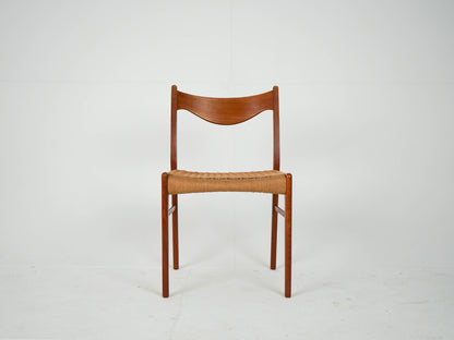 Vintage Stuhl GS61 von Arne Wahl Iversen für Glyngøre Stolefabrik Teak, Papierkordel