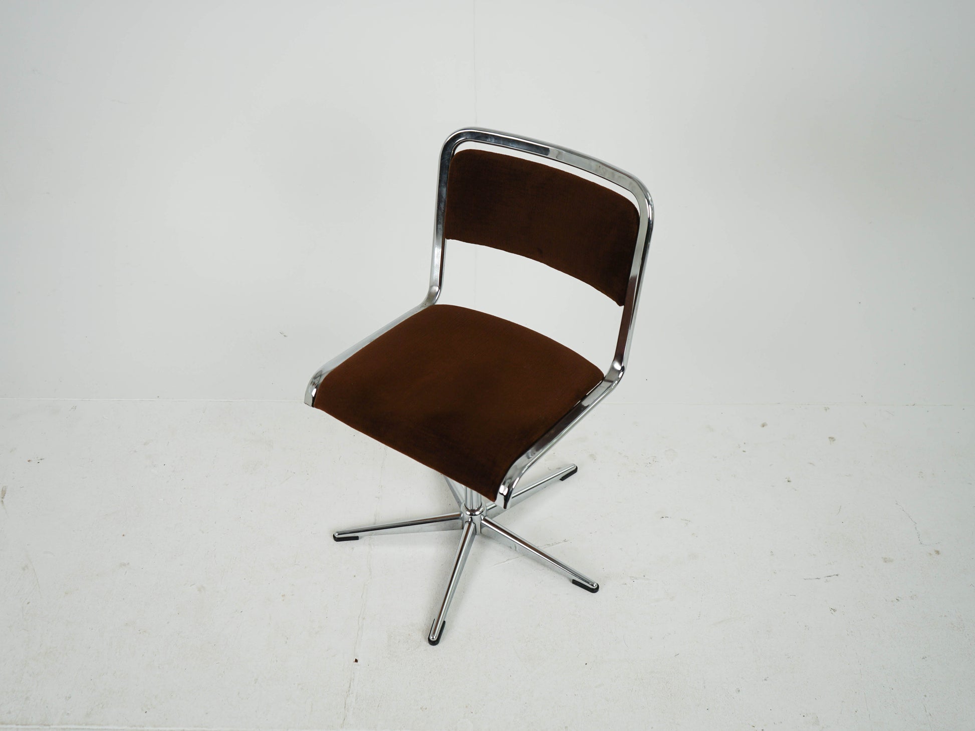 Set von 2 Vintage Stuhl von EKA, Chrom und Stoff, Mid-Century