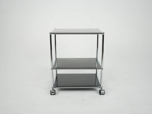 Vintage Barwagen USM Haller Graphitschwarz
