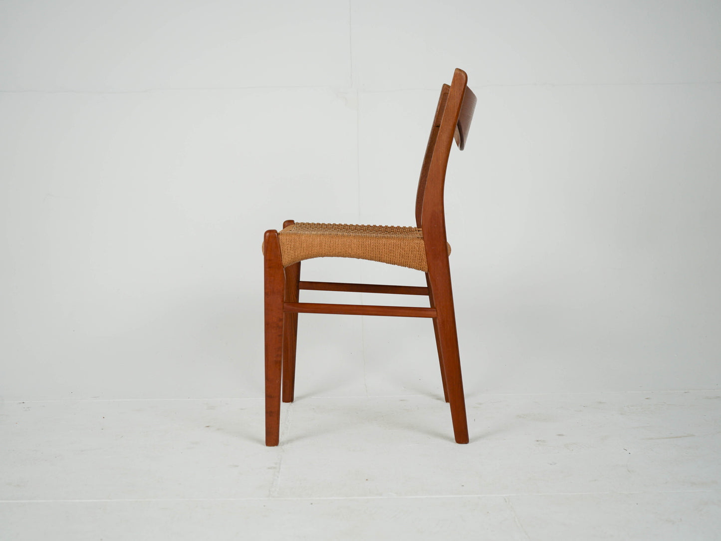 Vintage Stuhl GS61 von Arne Wahl Iversen für Glyngøre Stolefabrik Teak, Papierkordel