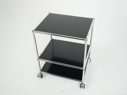 Vintage Barwagen USM Haller Graphitschwarz