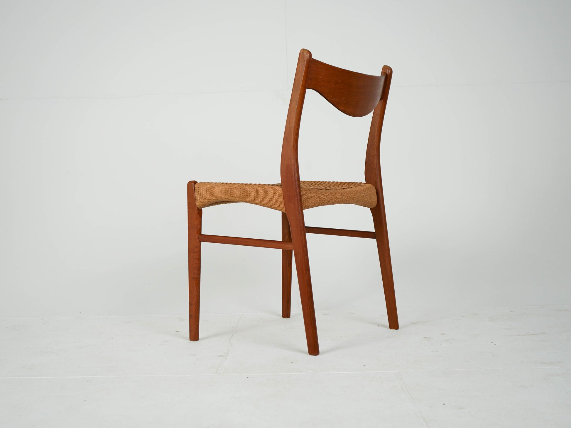 Vintage Stuhl GS61 von Arne Wahl Iversen für Glyngøre Stolefabrik Teak, Papierkordel