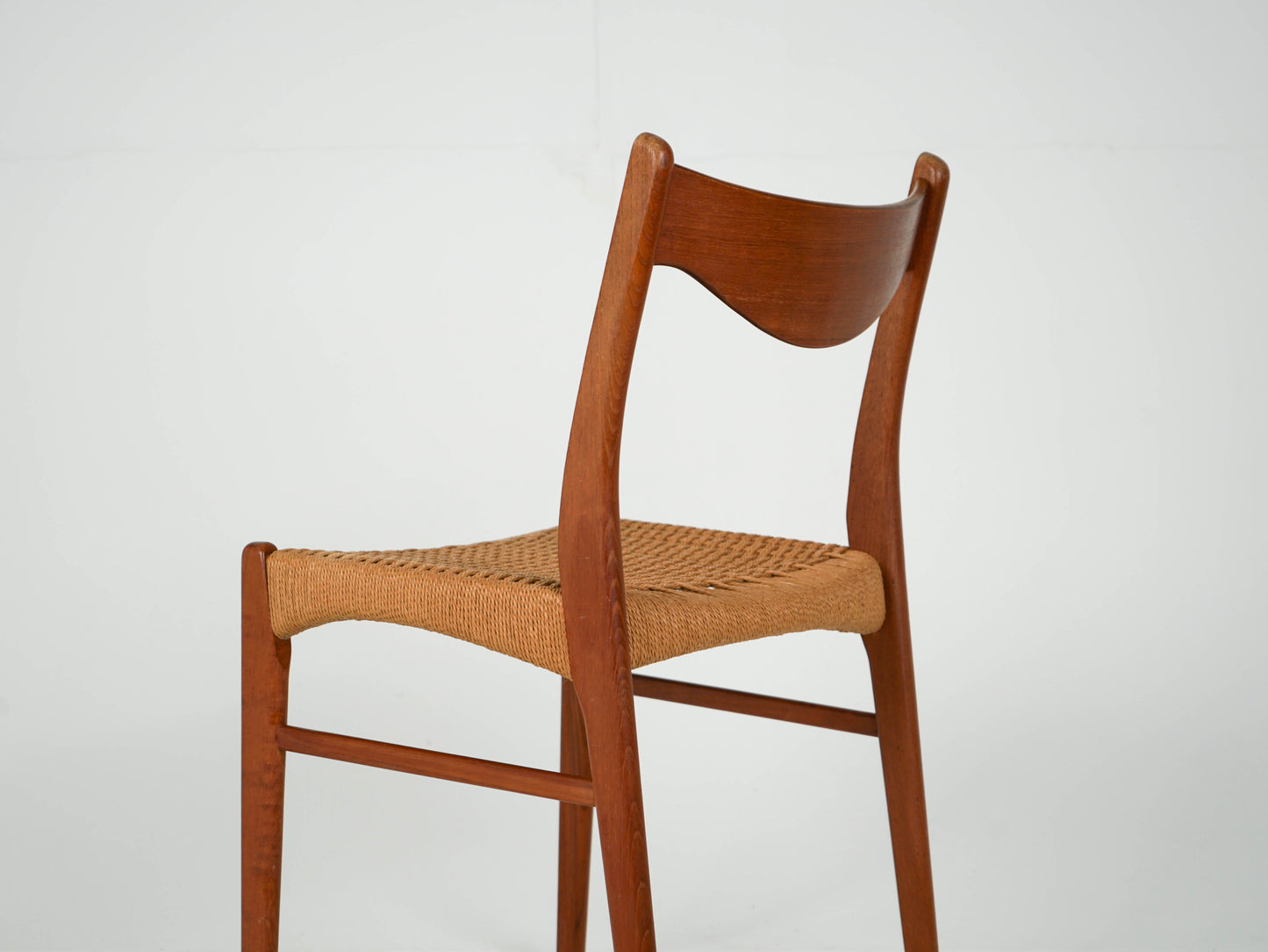 Vintage Stuhl GS61 von Arne Wahl Iversen für Glyngøre Stolefabrik Teak, Papierkordel