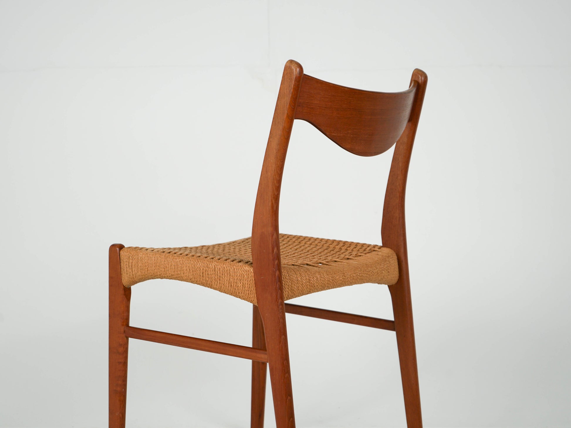 Vintage Stuhl GS61 von Arne Wahl Iversen für Glyngøre Stolefabrik Teak, Papierkordel