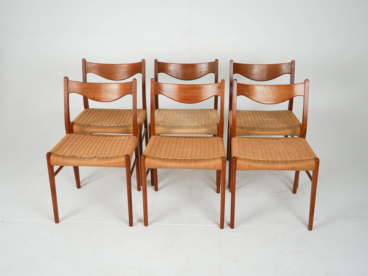 Vintage Stuhl GS61 von Arne Wahl Iversen für Glyngøre Stolefabrik Teak, Papierkordel