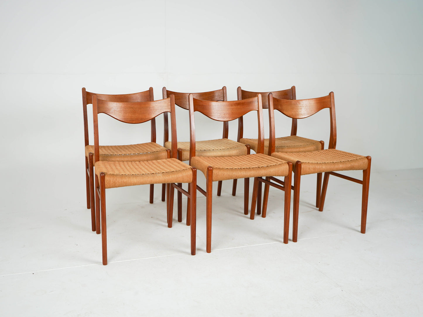 Vintage Stuhl GS61 von Arne Wahl Iversen für Glyngøre Stolefabrik Teak, Papierkordel