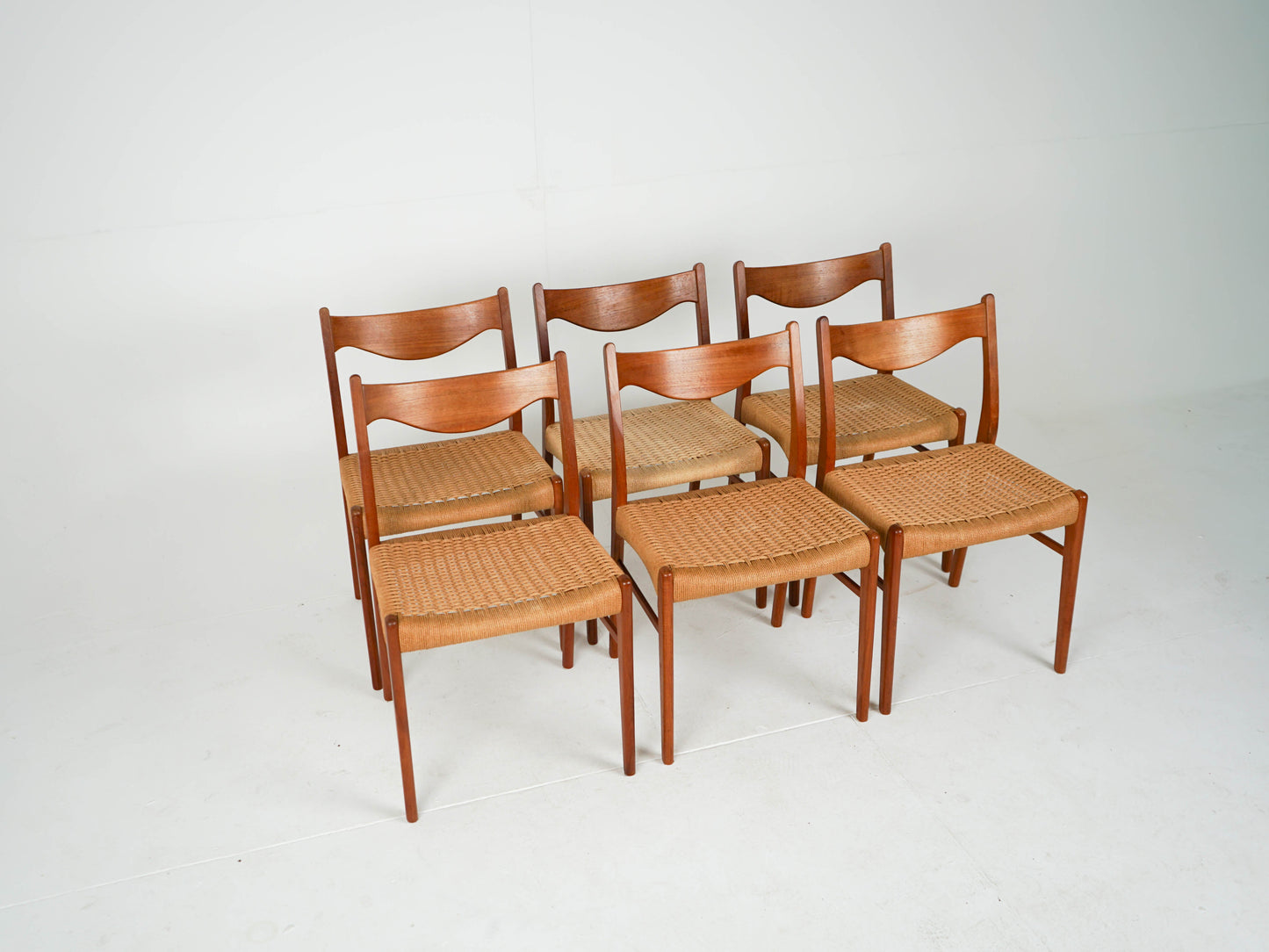 Vintage Stuhl GS61 von Arne Wahl Iversen für Glyngøre Stolefabrik Teak, Papierkordel