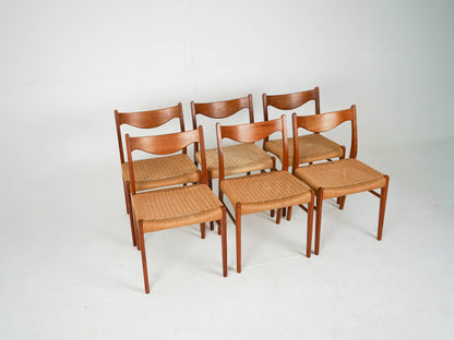 Vintage Stuhl GS61 von Arne Wahl Iversen für Glyngøre Stolefabrik Teak, Papierkordel