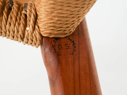 Vintage Stuhl GS61 von Arne Wahl Iversen für Glyngøre Stolefabrik Teak, Papierkordel