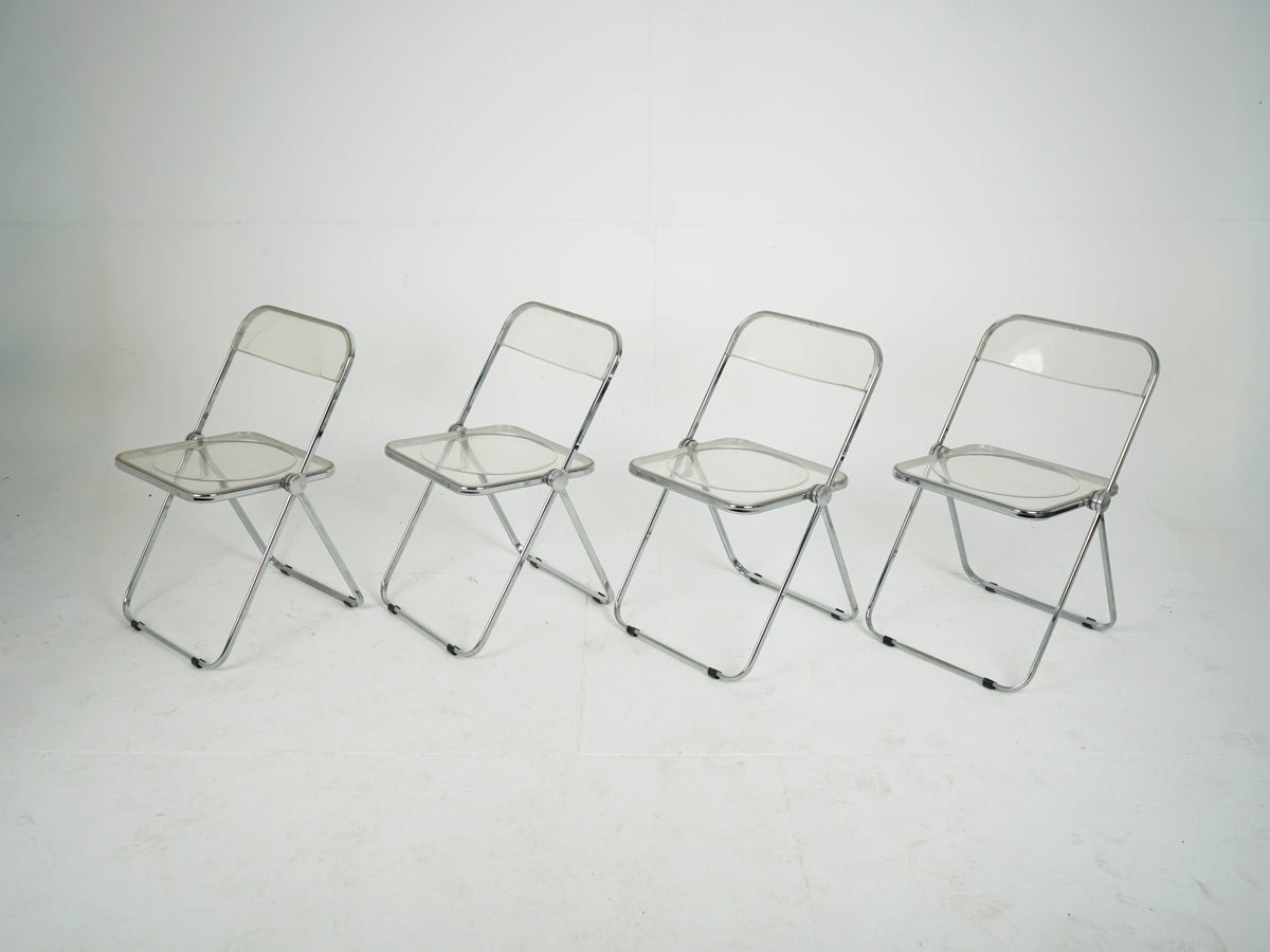 Set von 4 Vintage Klappstühle Plia von Anonima Castelli