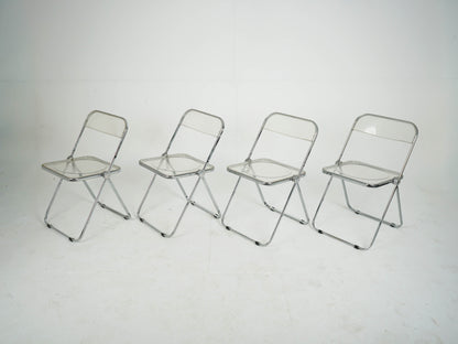 Set von 4 Vintage Klappstühle Plia von Anonima Castelli
