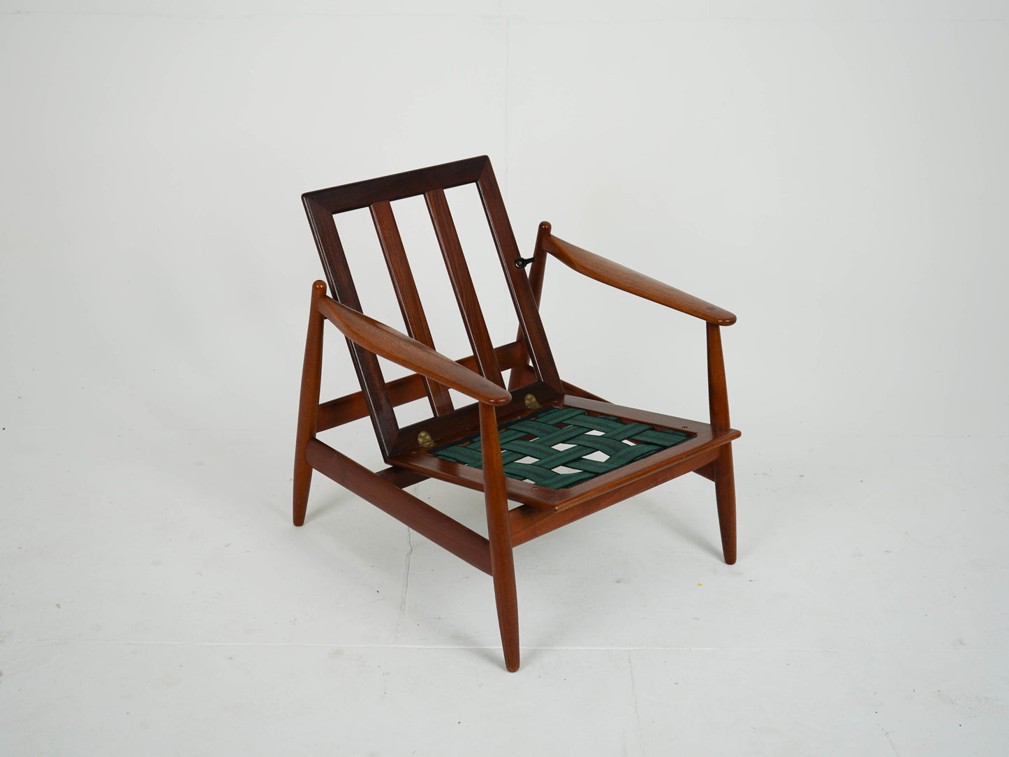 Vintage Teak Sessel mit Wollstoff, Mid-Century