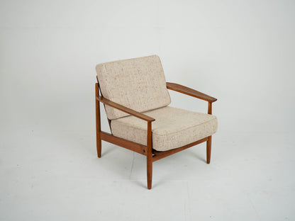 Vintage Sessel Teak und Wollstoff Mid-Century