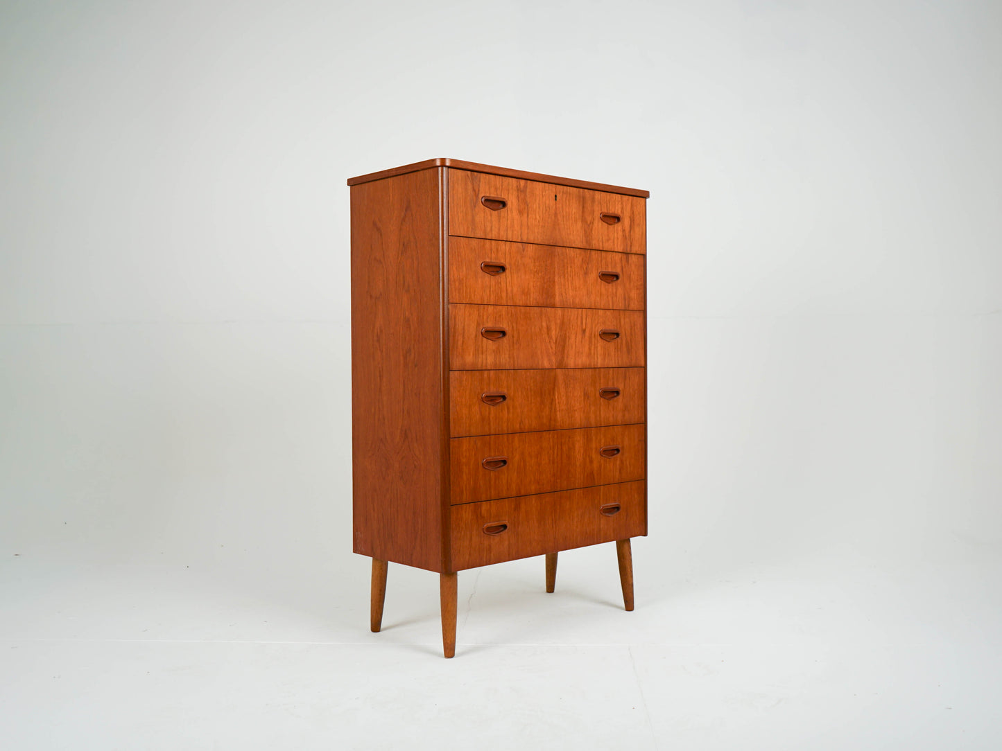 Vintage Teak Tallboy Kommode Mid-Century