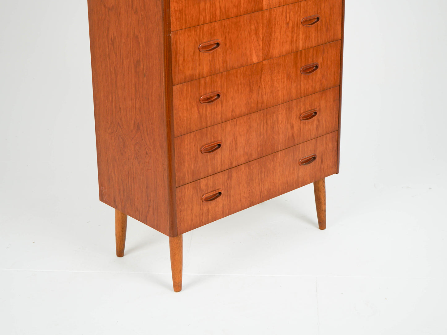Vintage Teak Tallboy Kommode Mid-Century