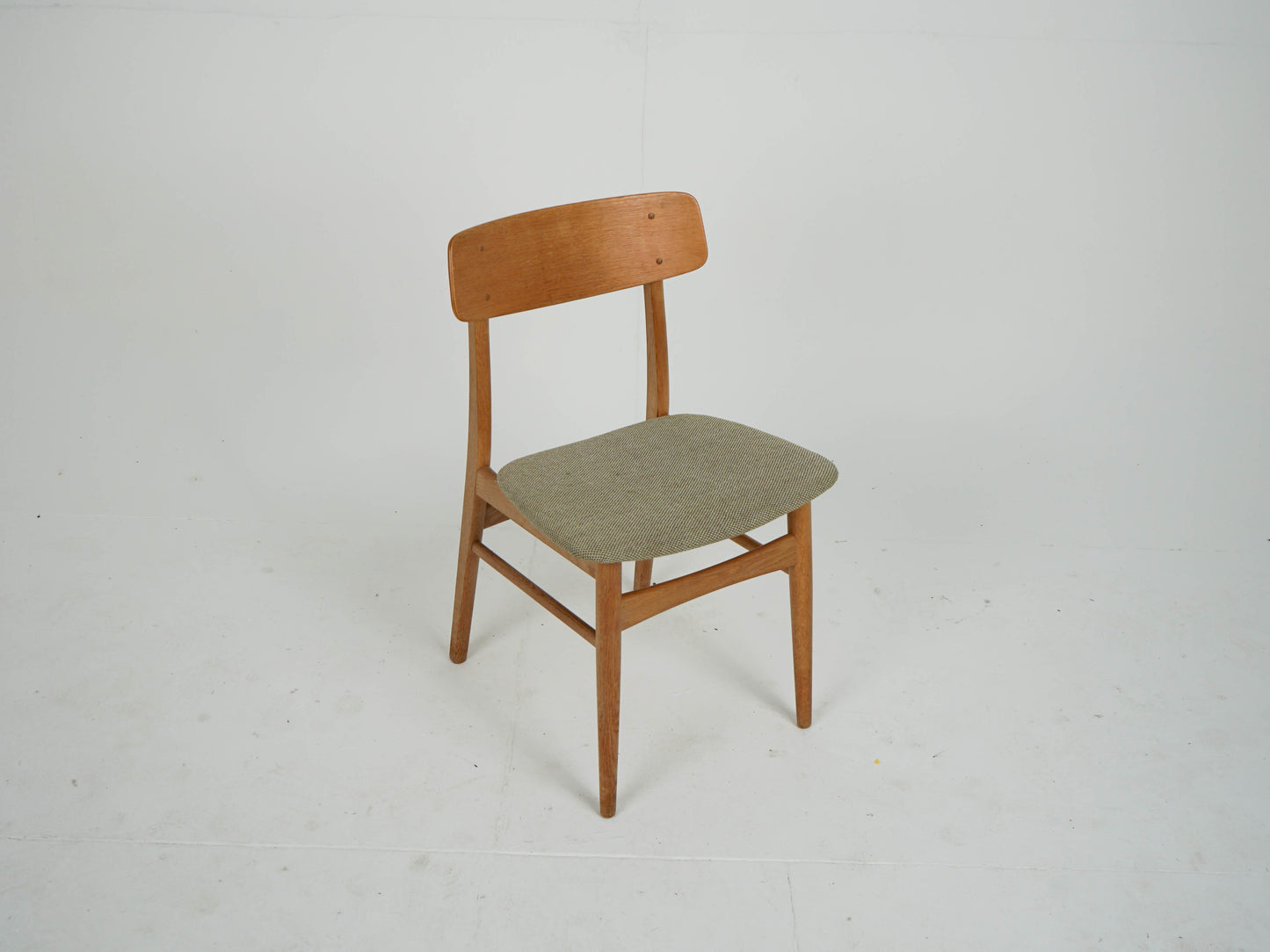 Set von 10 Vintage Stuhl Eiche von Erik Buch, Neubezug Grün