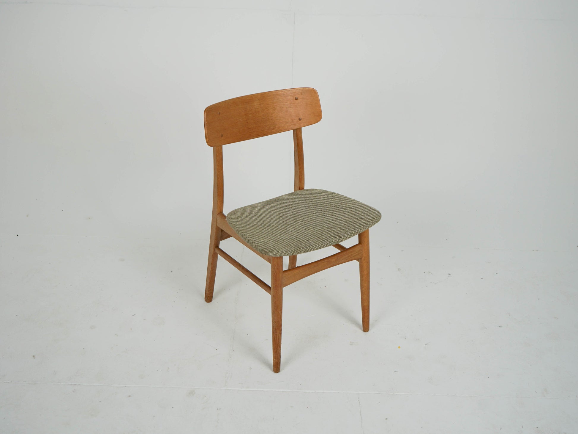 Set von 10 Vintage Stuhl Eiche von Erik Buch, Neubezug Grün
