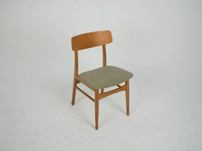 Set von 10 Vintage Stuhl Eiche von Erik Buch, Neubezug Grün