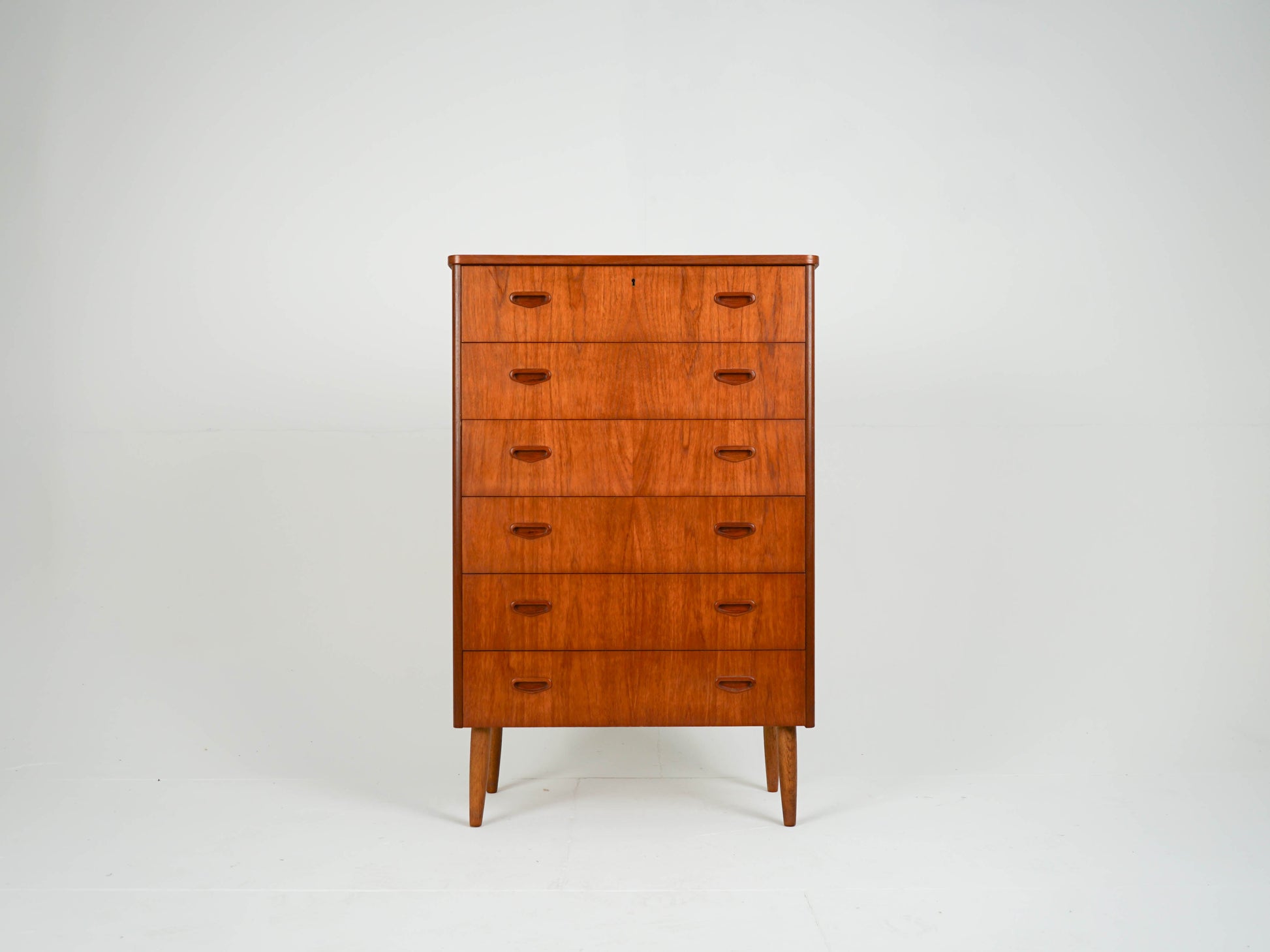 Vintage Teak Tallboy Kommode Mid-Century