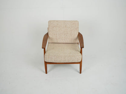 Vintage Sessel Teak und Wollstoff Mid-Century