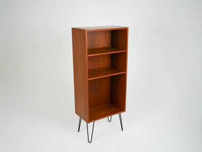 Vintage Teak Regal Schallplattenregal mit Hairpinbeinen