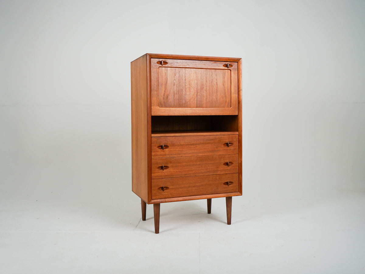Vintage Teak Barschrank von H. W. Klein