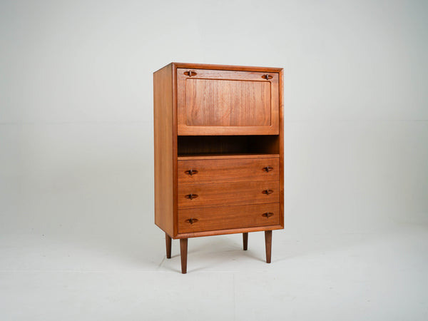 Vintage Teak Barschrank von H. W. Klein