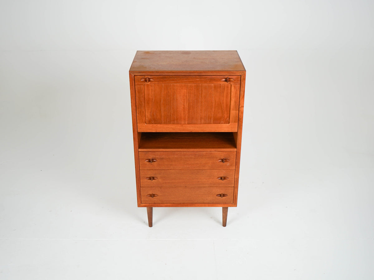 Vintage Teak Barschrank von H. W. Klein