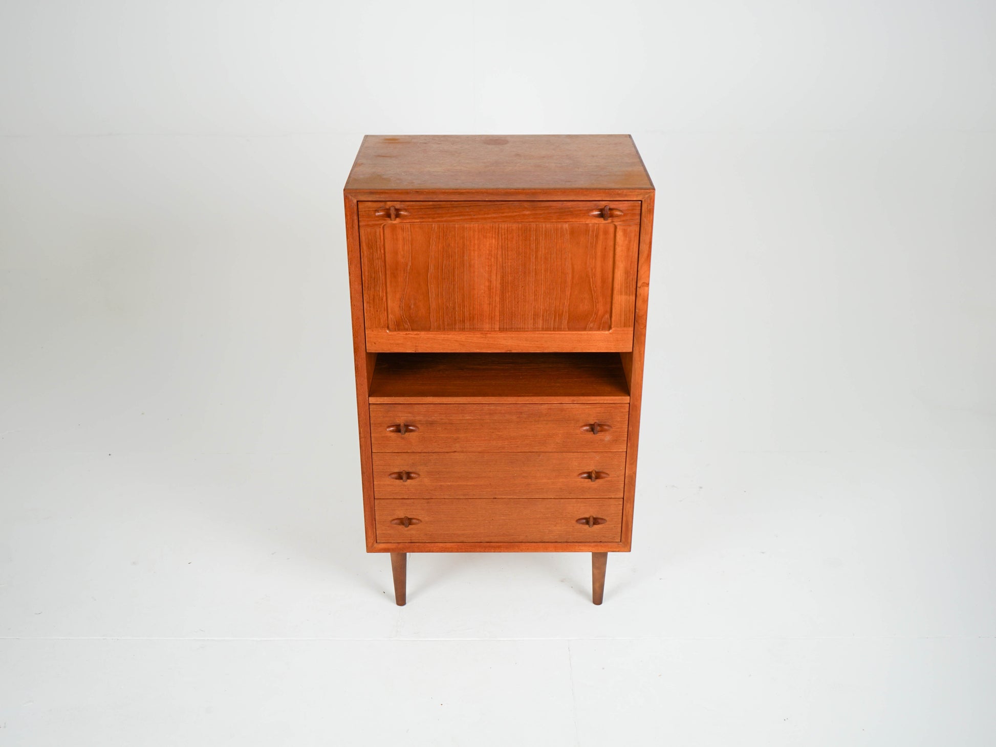Vintage Teak Barschrank von H. W. Klein