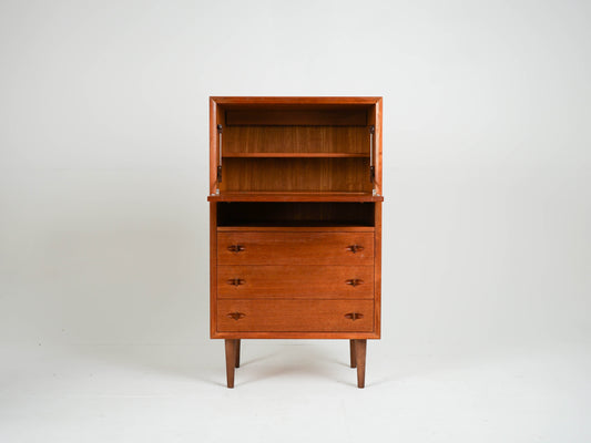 Vintage Teak Barschrank von H. W. Klein