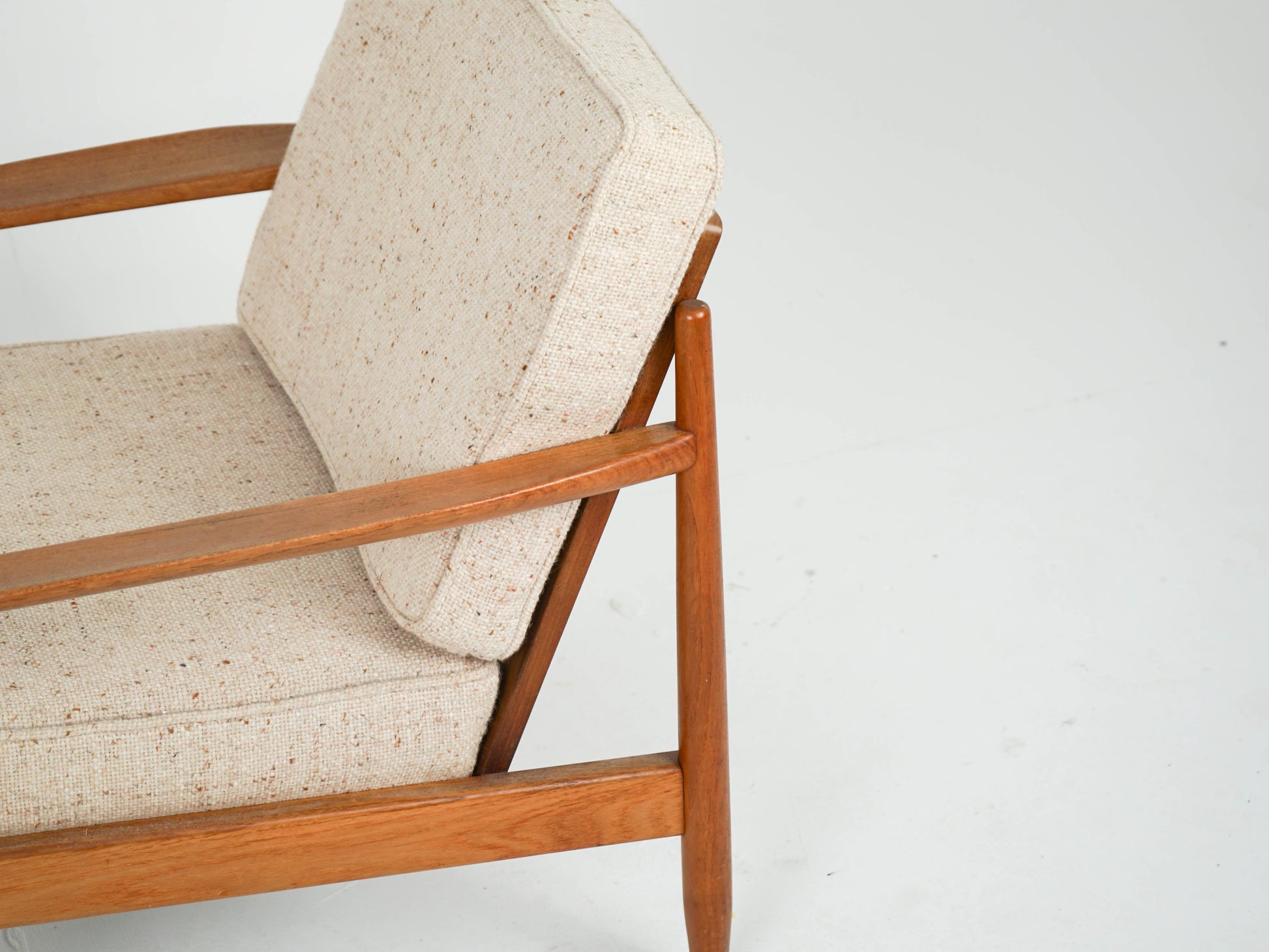 Vintage Sessel Teak und Wollstoff Mid-Century