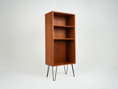 Vintage Teak Regal Schallplattenregal mit Hairpinbeinen