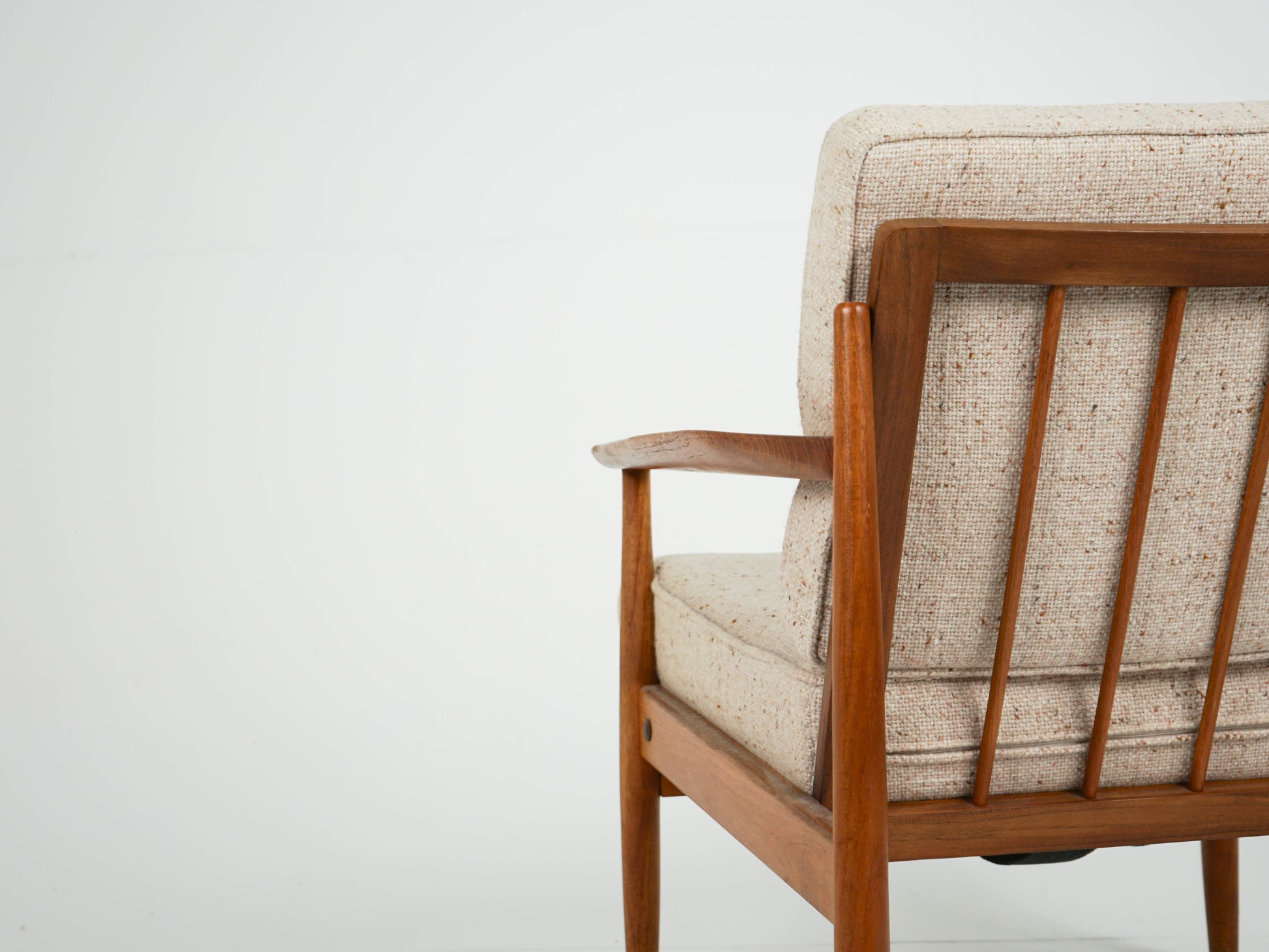 Vintage Sessel Teak und Wollstoff Mid-Century