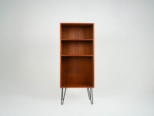 Vintage Teak Regal Schallplattenregal mit Hairpinbeinen