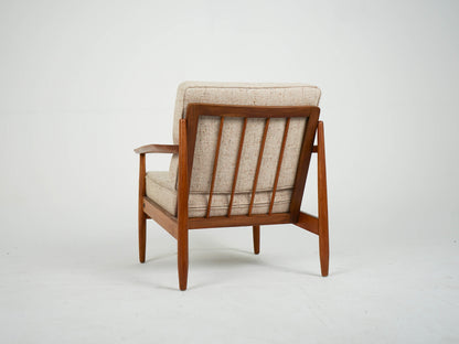 Vintage Sessel Teak und Wollstoff Mid-Century