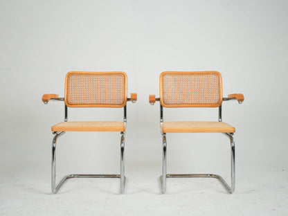 Vintage Armlehnstuhl Chrom Wiener Geflecht Mid Century