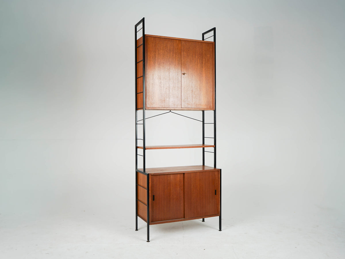 Vintage Bücherregal Teak freistehend, Mid Century Modern