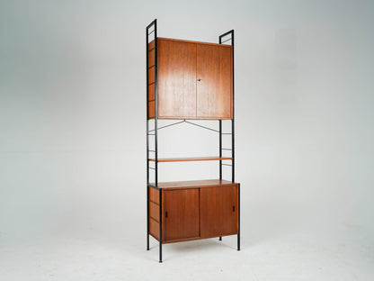 Vintage Bücherregal Teak freistehend, Mid Century Modern
