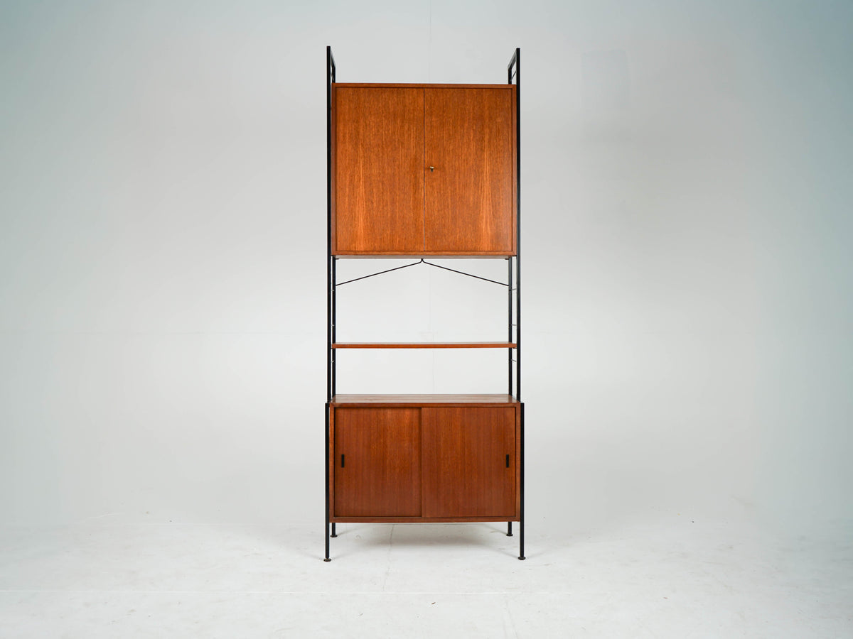 Vintage Bücherregal Teak freistehend, Mid Century Modern
