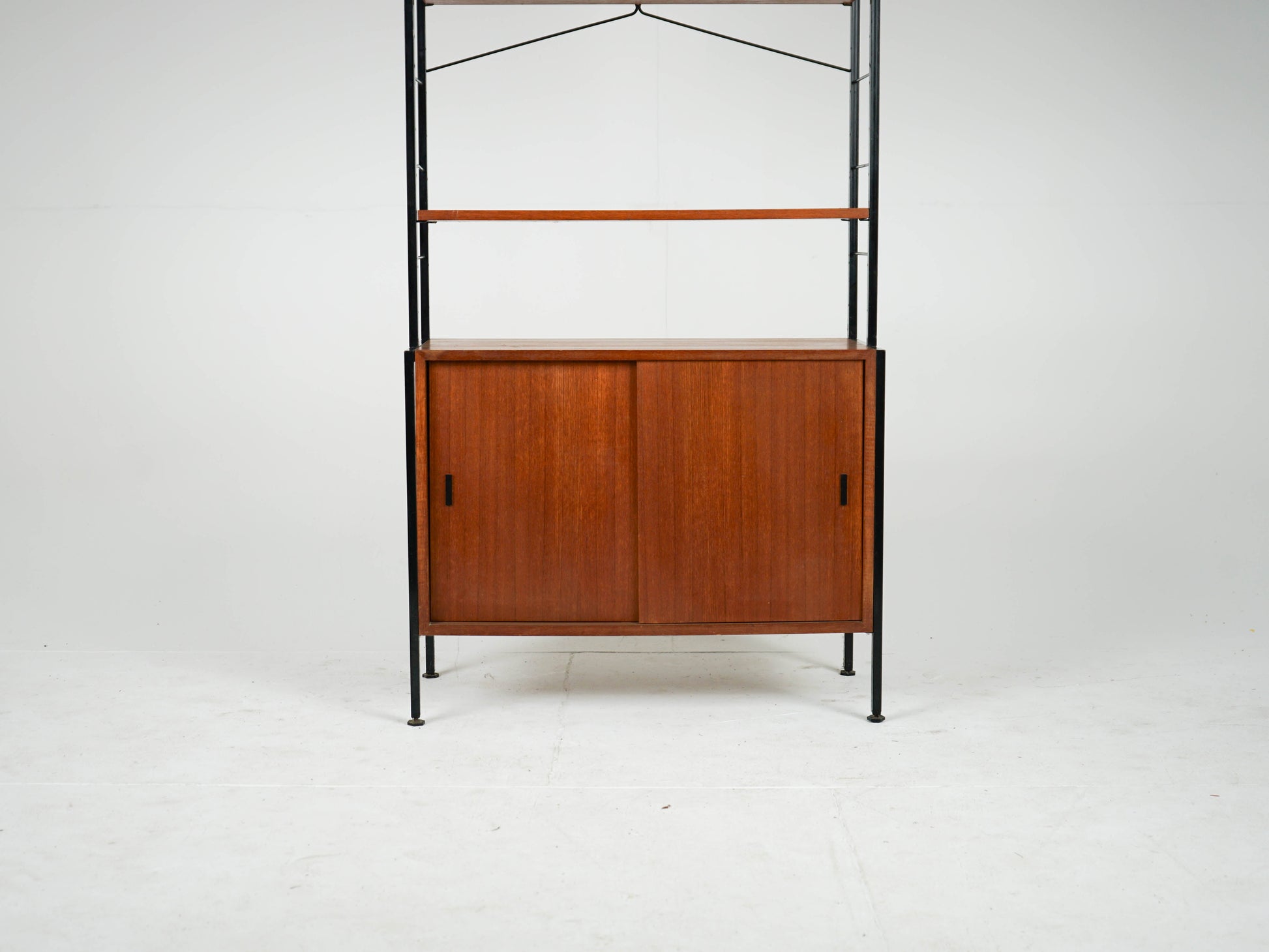 Vintage Bücherregal Teak freistehend, Mid Century Modern