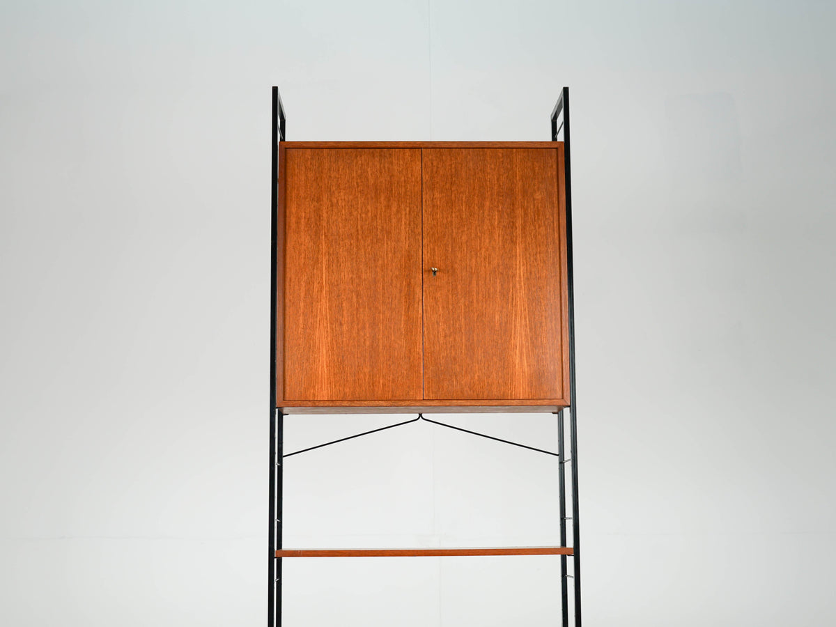 Vintage Bücherregal Teak freistehend, Mid Century Modern