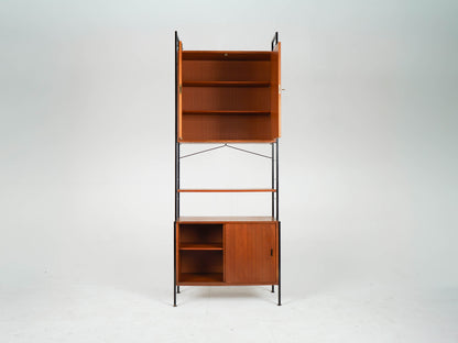 Vintage Bücherregal Teak freistehend, Mid Century Modern