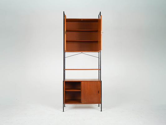 Vintage Bücherregal Teak freistehend, Mid Century Modern