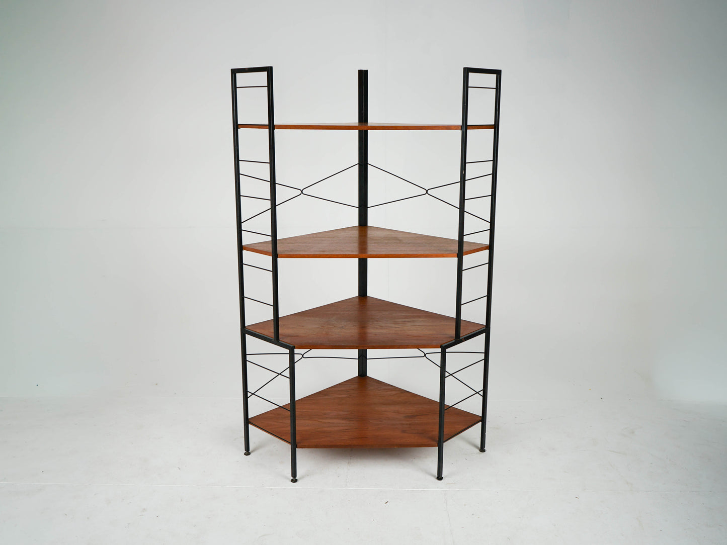 Vintage Teak Eckregal Bücherregal Mid Century Modern