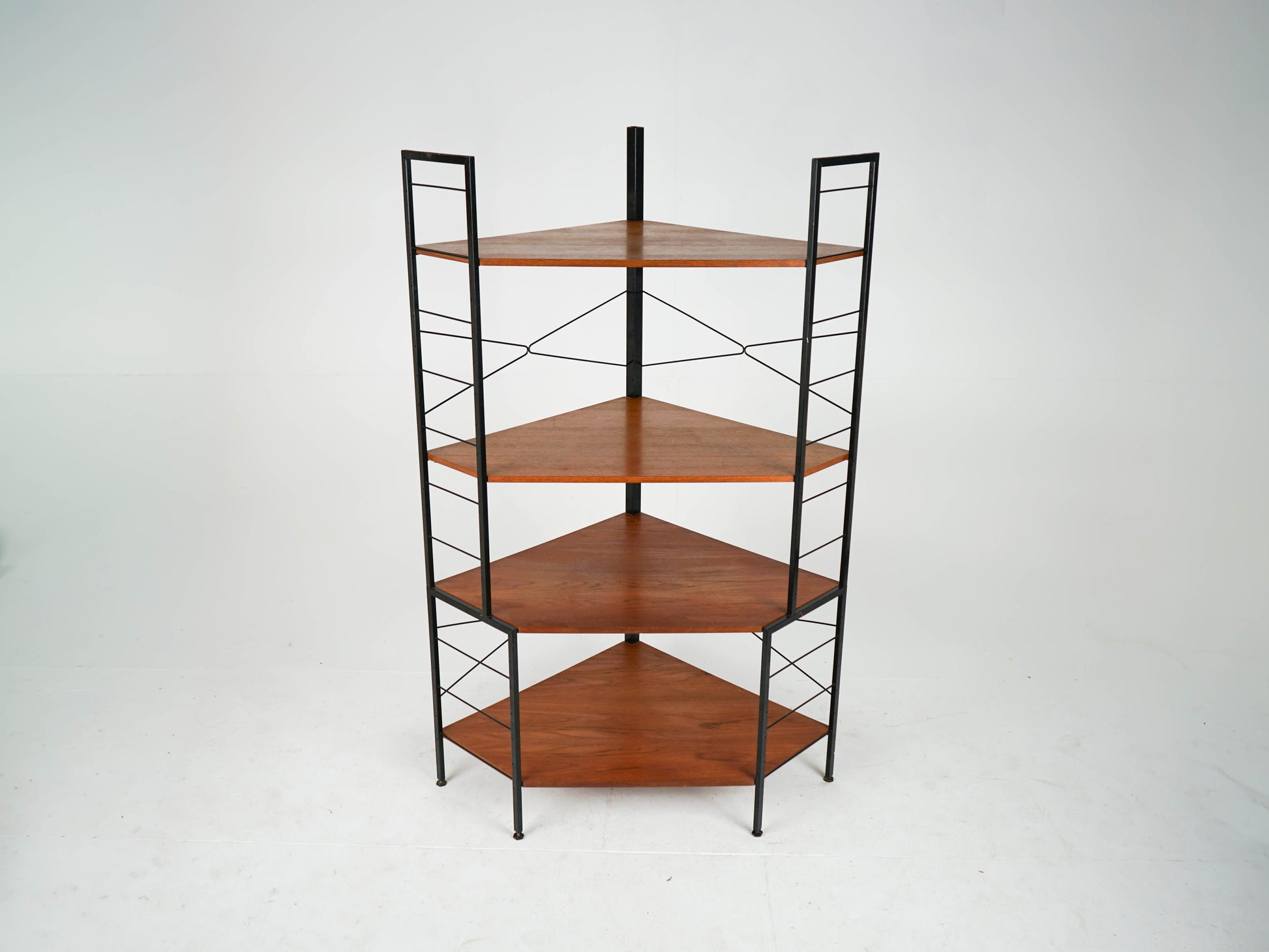 Vintage Teak Eckregal Bücherregal Mid Century Modern